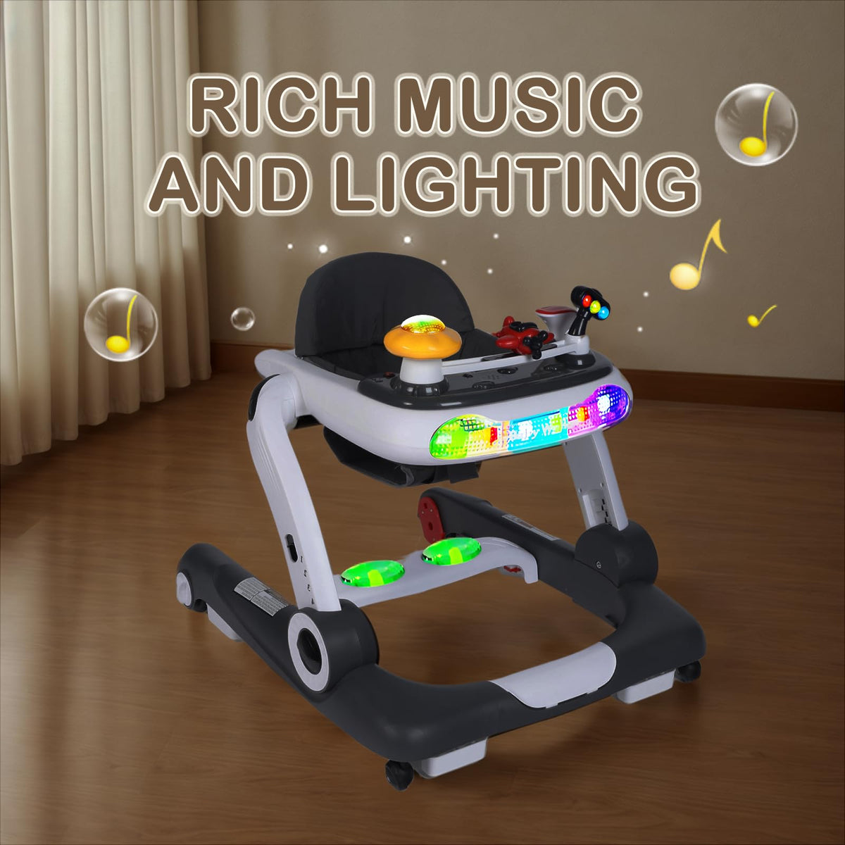 5 in 1 Baby Activity Walker with Wheel, Music & Lights F662983