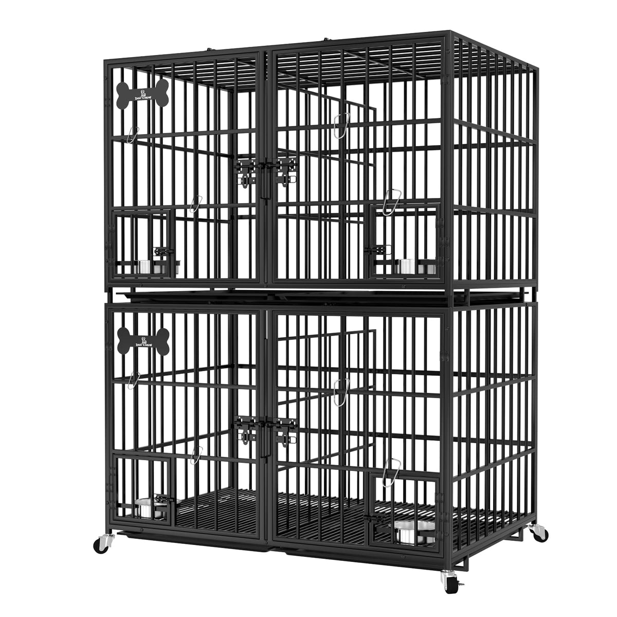 42" Stackable Heavy Duty Metal Dog Crate with Divider W553835