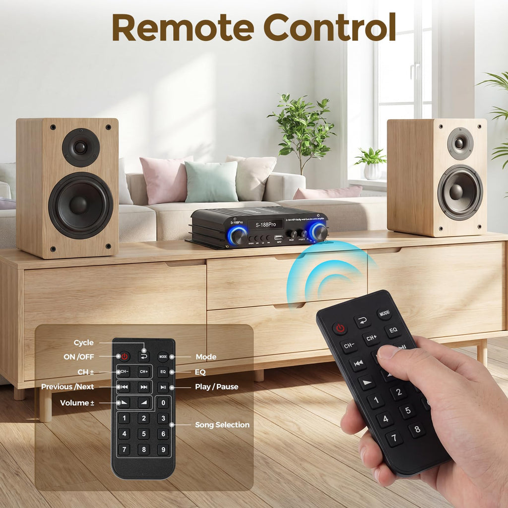 2.1 Channel Stereo Audio Amplifier Bluetooth 5.0 with Remote X100