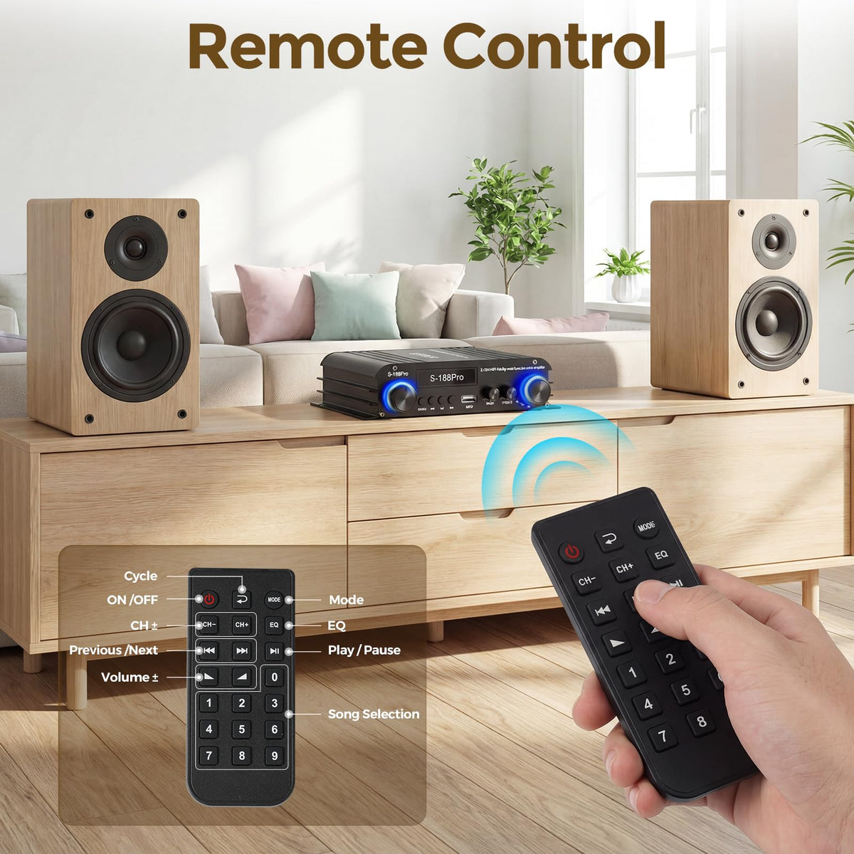 2.1 Channel Stereo Audio Amplifier Bluetooth 5.0 with Remote X100