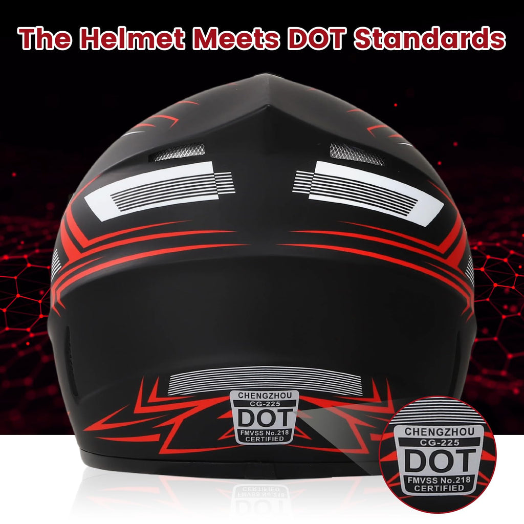 DOT Approved Red Motocross Helmet I284
