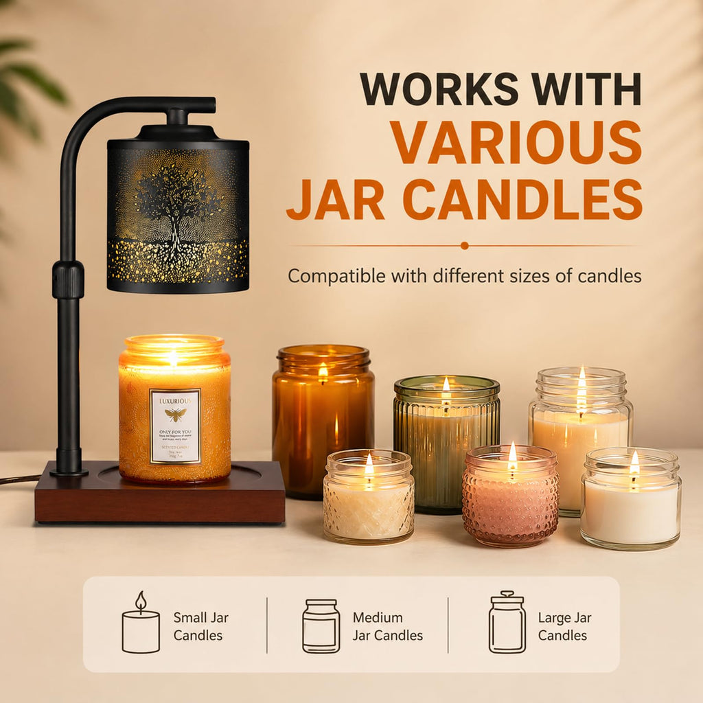 Electric Candle Warmer Lamp Adjustable Height Dimmable E349084