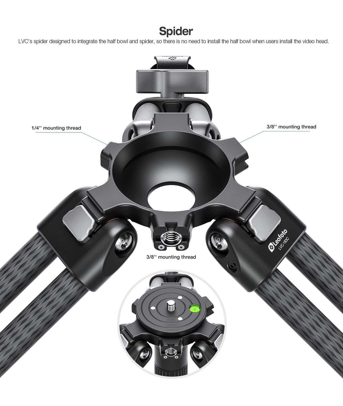 Carbon Fiber Twin Leg Video Tripod C2687