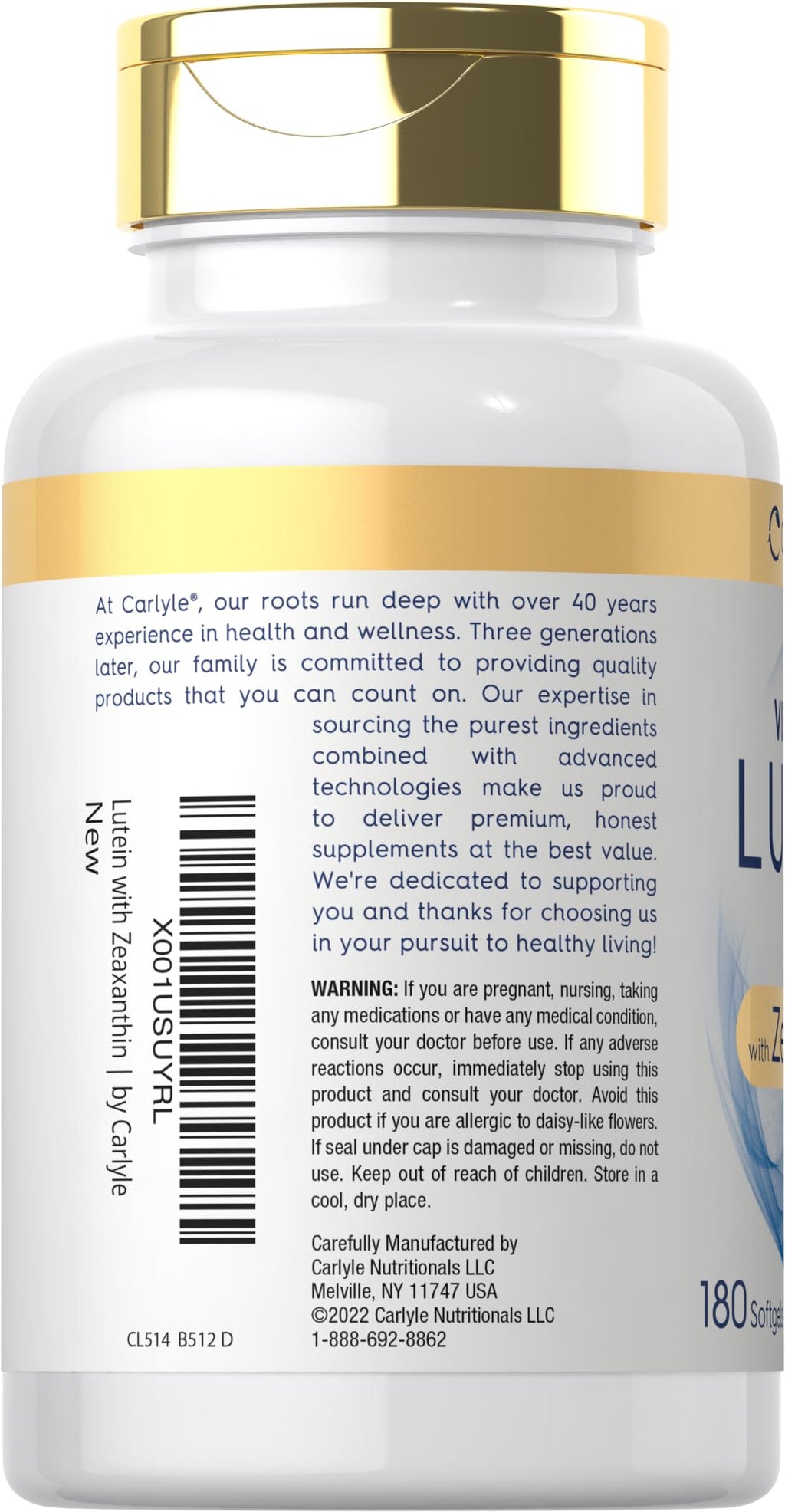 Lutein and Zeaxanthin 40mg 180 Softgels S698181