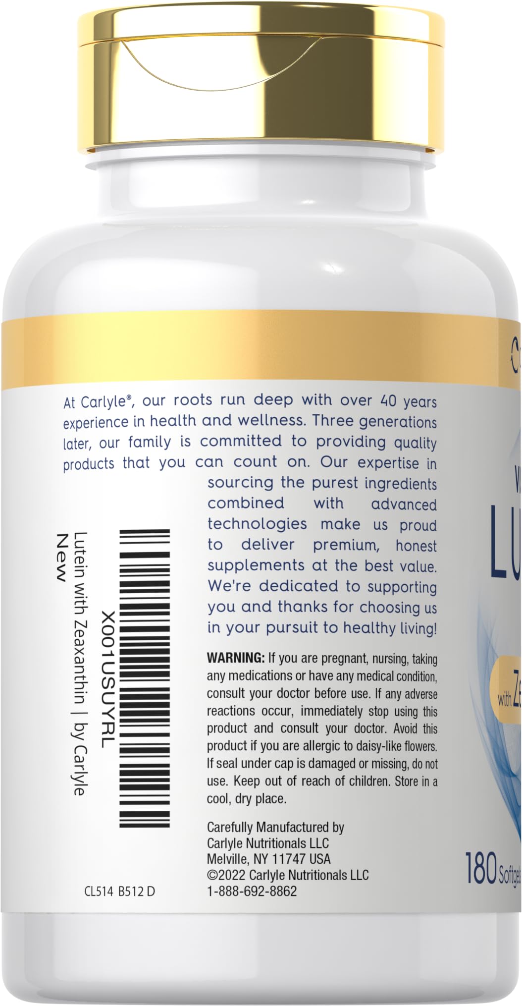 Lutein and Zeaxanthin 40mg 180 Softgels S698181