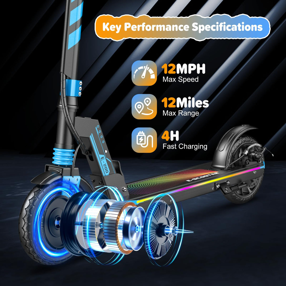 Electric Scooter Kids 8-16, 8-8.5" Solid Tires, 200-350W, UL2272 C1563