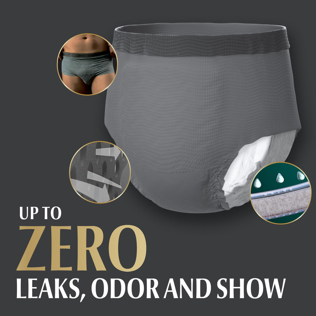 L/XL Incontinence Underwear for Men, 12 Count G62026