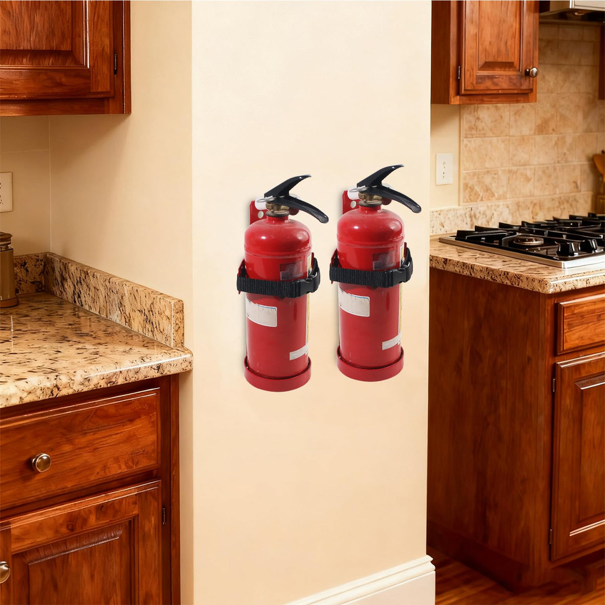 Fire Extinguisher Mount, 2.5LB Adjustable Straps Wall Hanging Holder 2Pcs E567