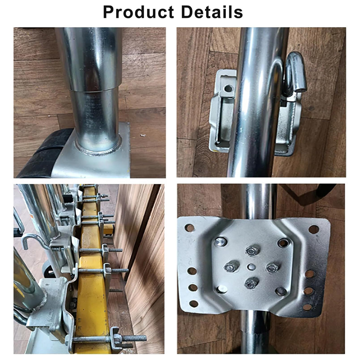 Heavy Duty Boat Trailer Jack with Dual Wheels, 2000lb Capacity, Side-Wind Crank, Swivel Design, Frosted Black Finish Z99418
