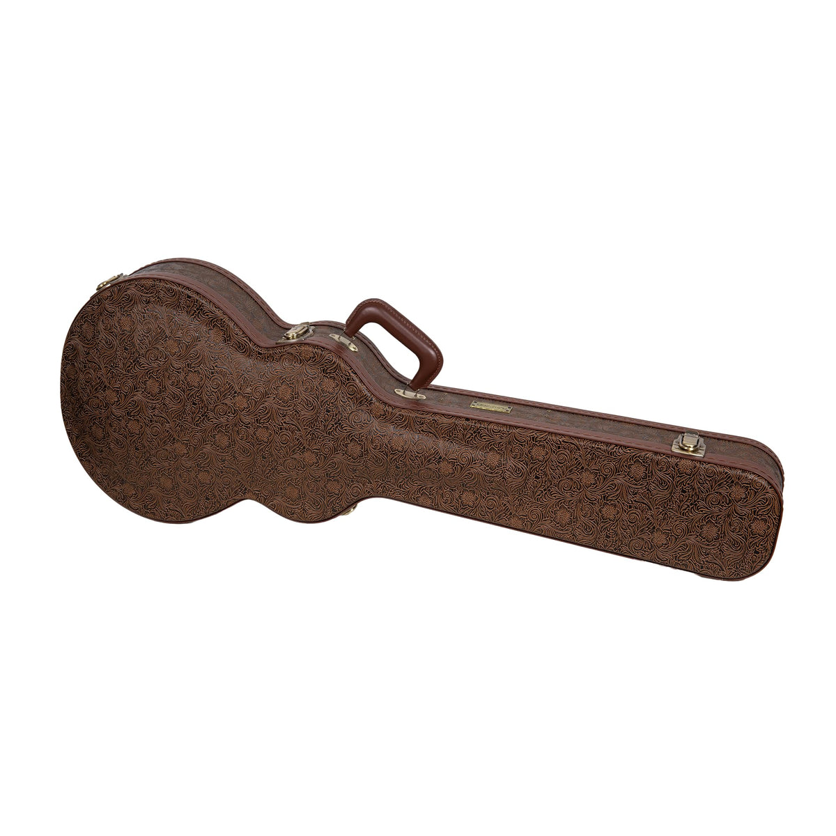 Brown Wooden Guitar Case with Velvet Interior and Lock Q5406