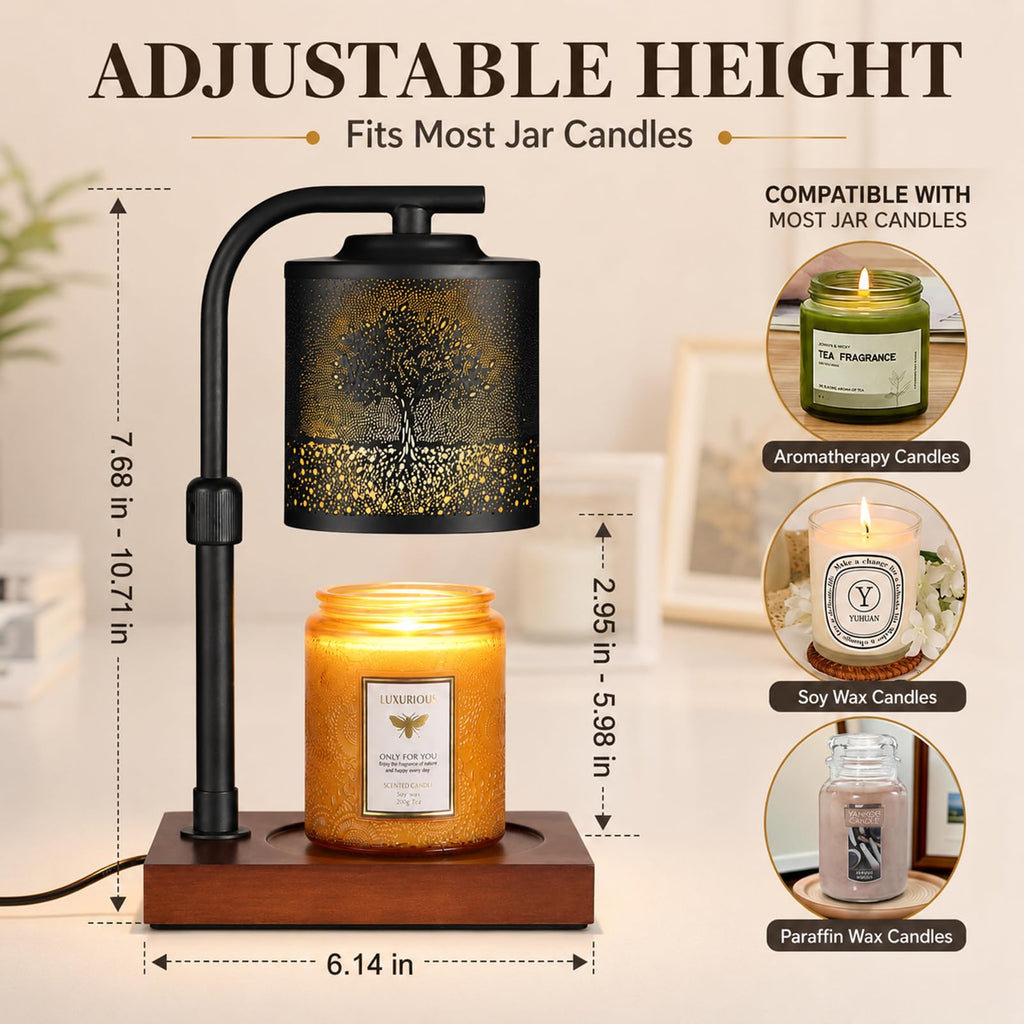 Electric Candle Warmer Lamp Adjustable Height Dimmable E349084