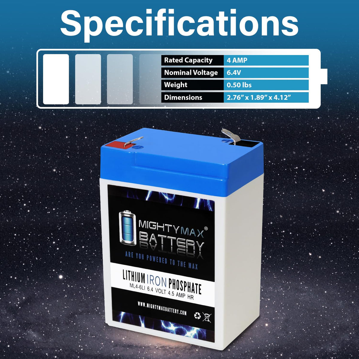 6V 4.5AH Lithium Replacement Battery X8532