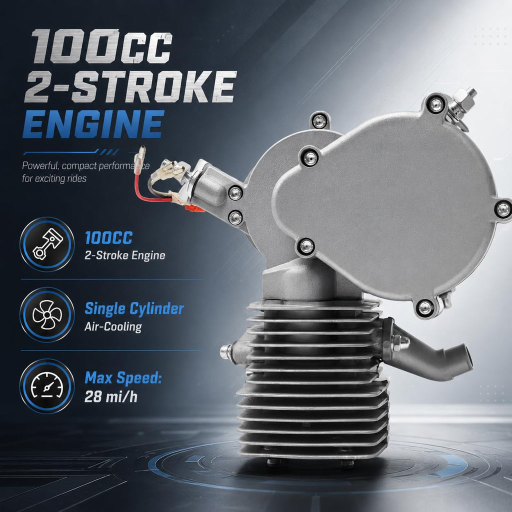 2-Stroke 100cc Gas Bicycle Engine Kit with 44 Tooth Sprocket O643