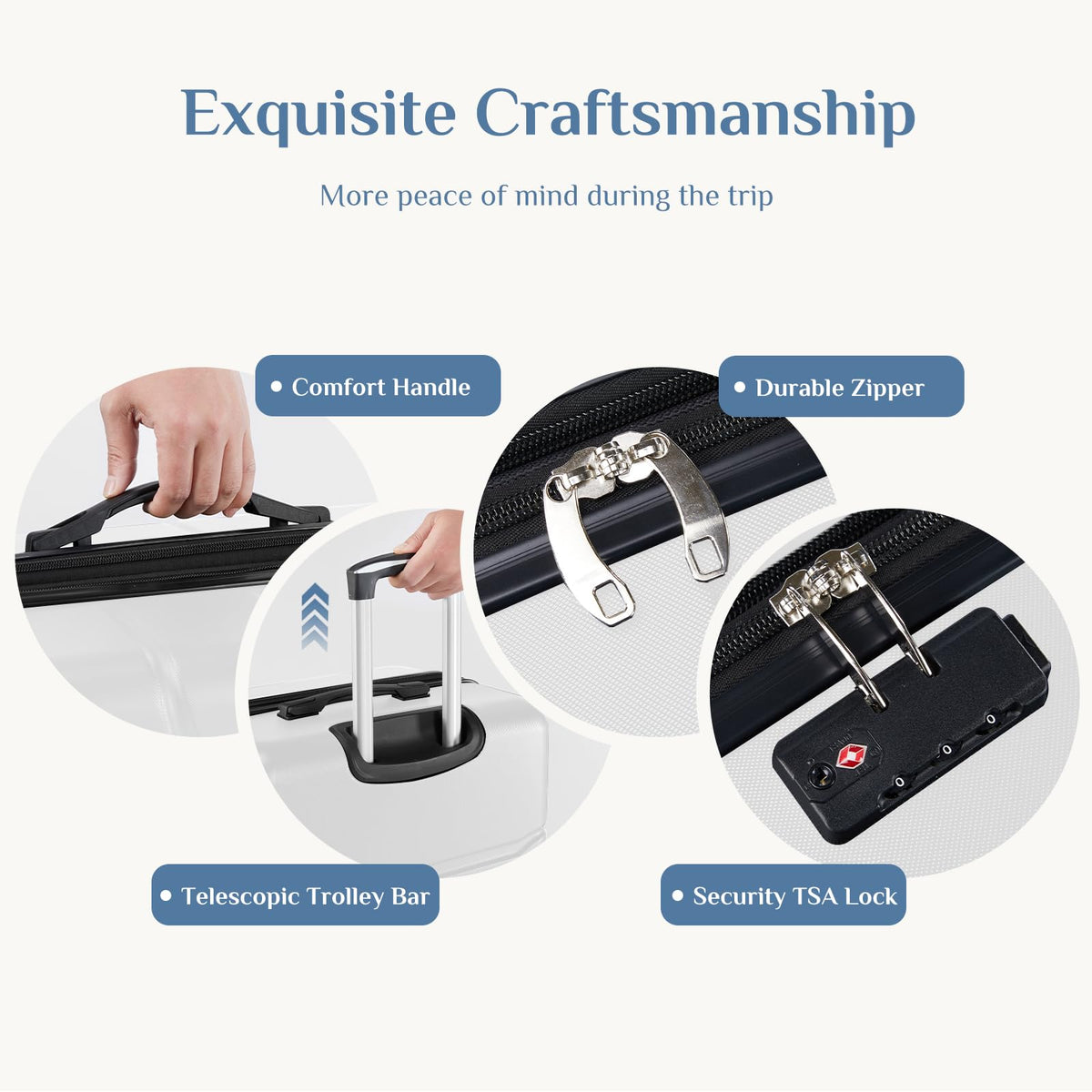 20 Inch Expandable Hardside Spinner Luggage with TSA Lock N453