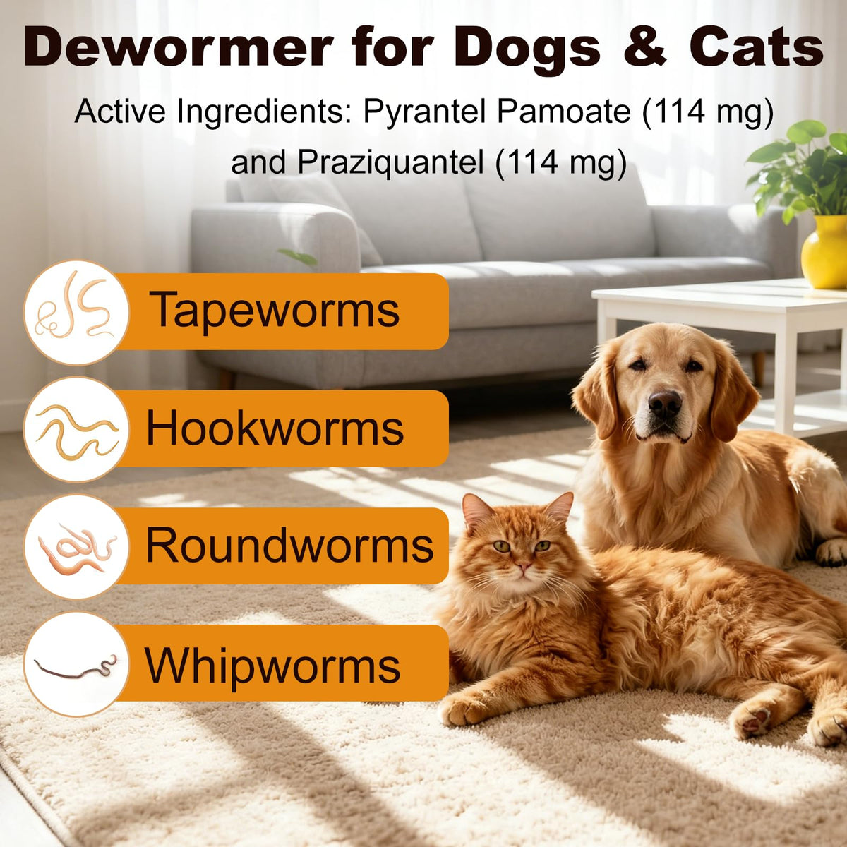 7 Way Dewormer Flavored Chewables for Dogs & Cats, 50 Count V5755