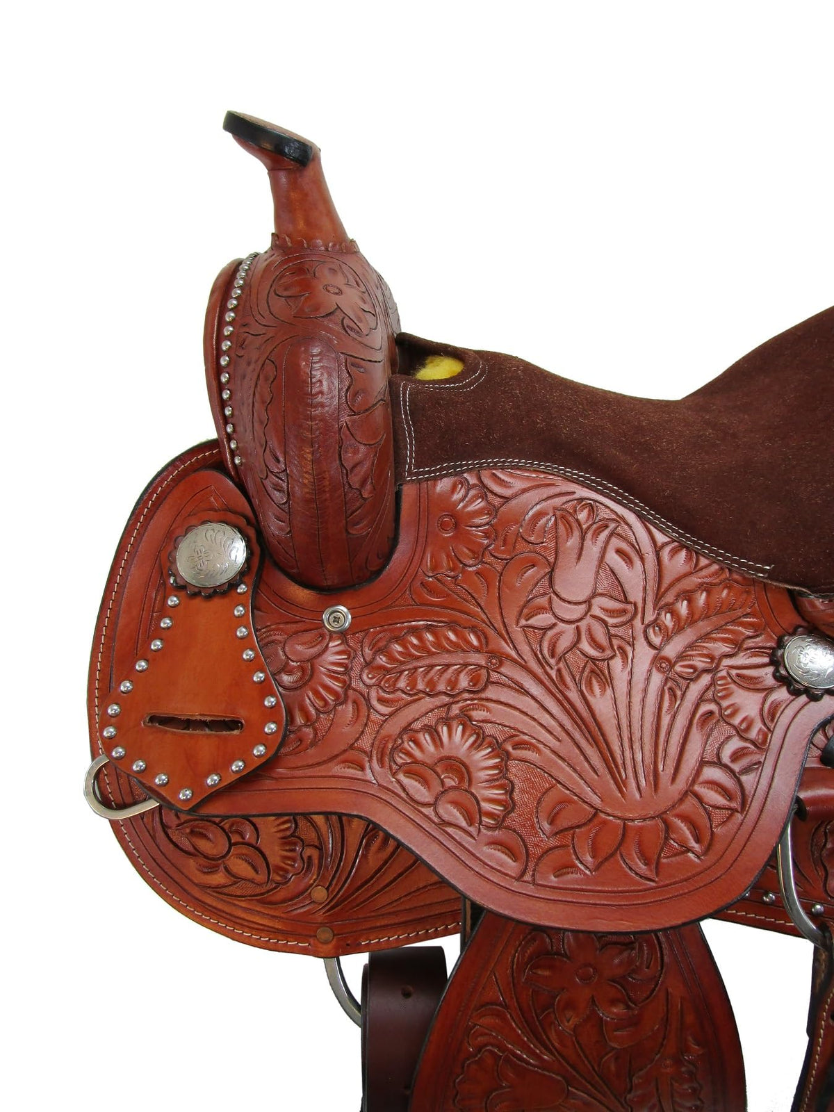Tooled Leather Western Horse Saddle 15 16 17 18 J294693