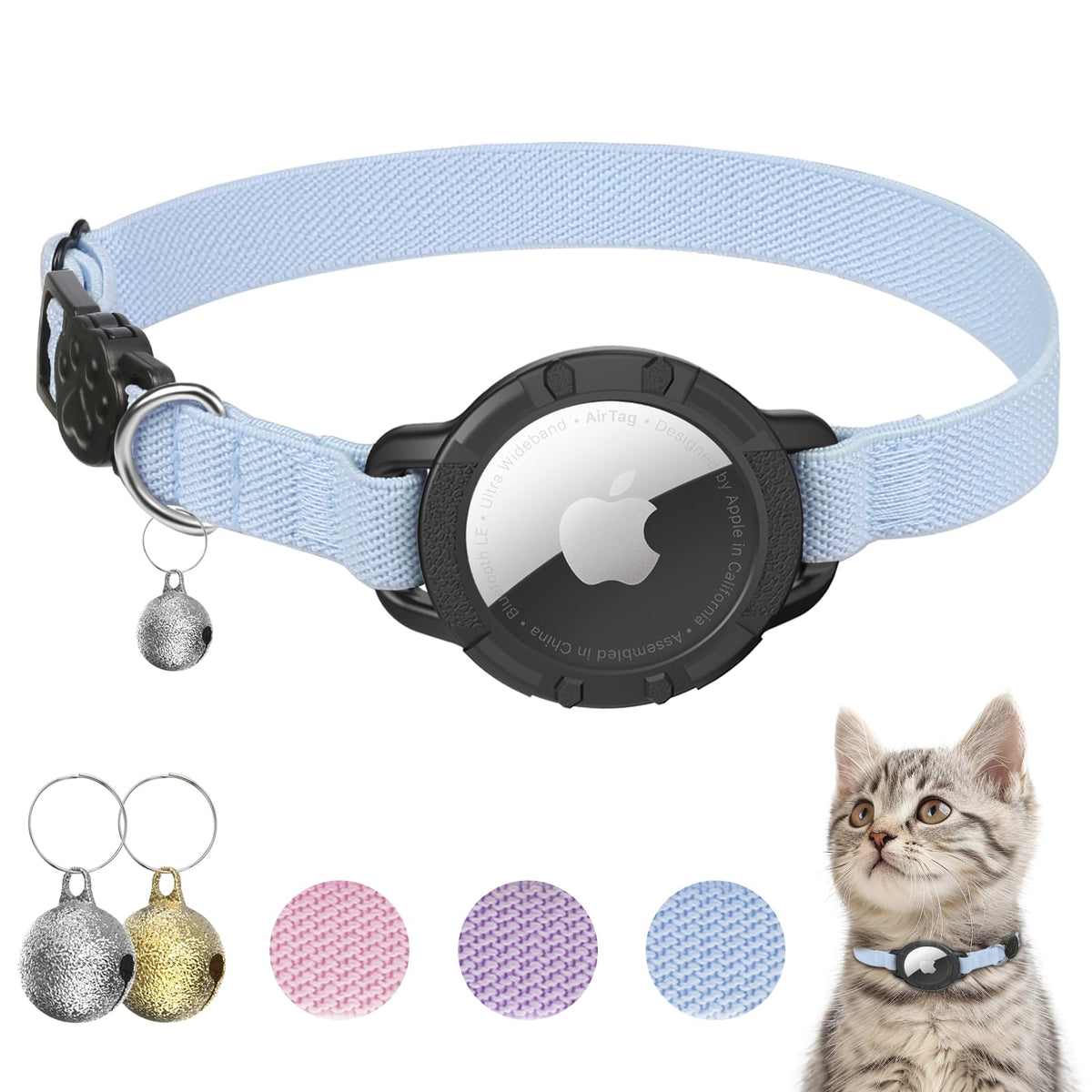 Cat Collar with AirTag Holder and Bell E31996