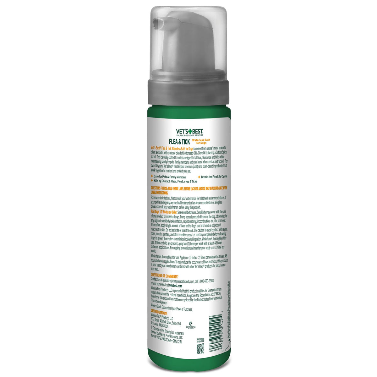 Waterless Flea & Tick Bath for Dogs 8 oz V1802