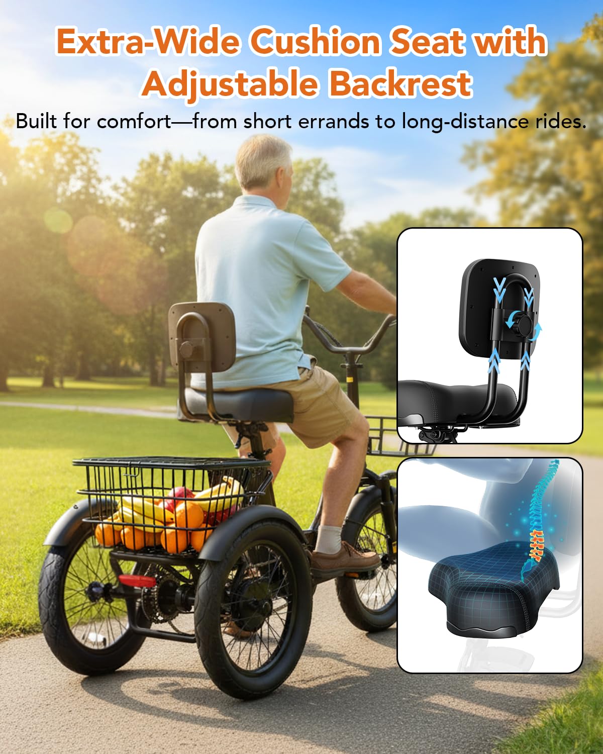 1200W Folding 3 Wheel Electric Trike D984