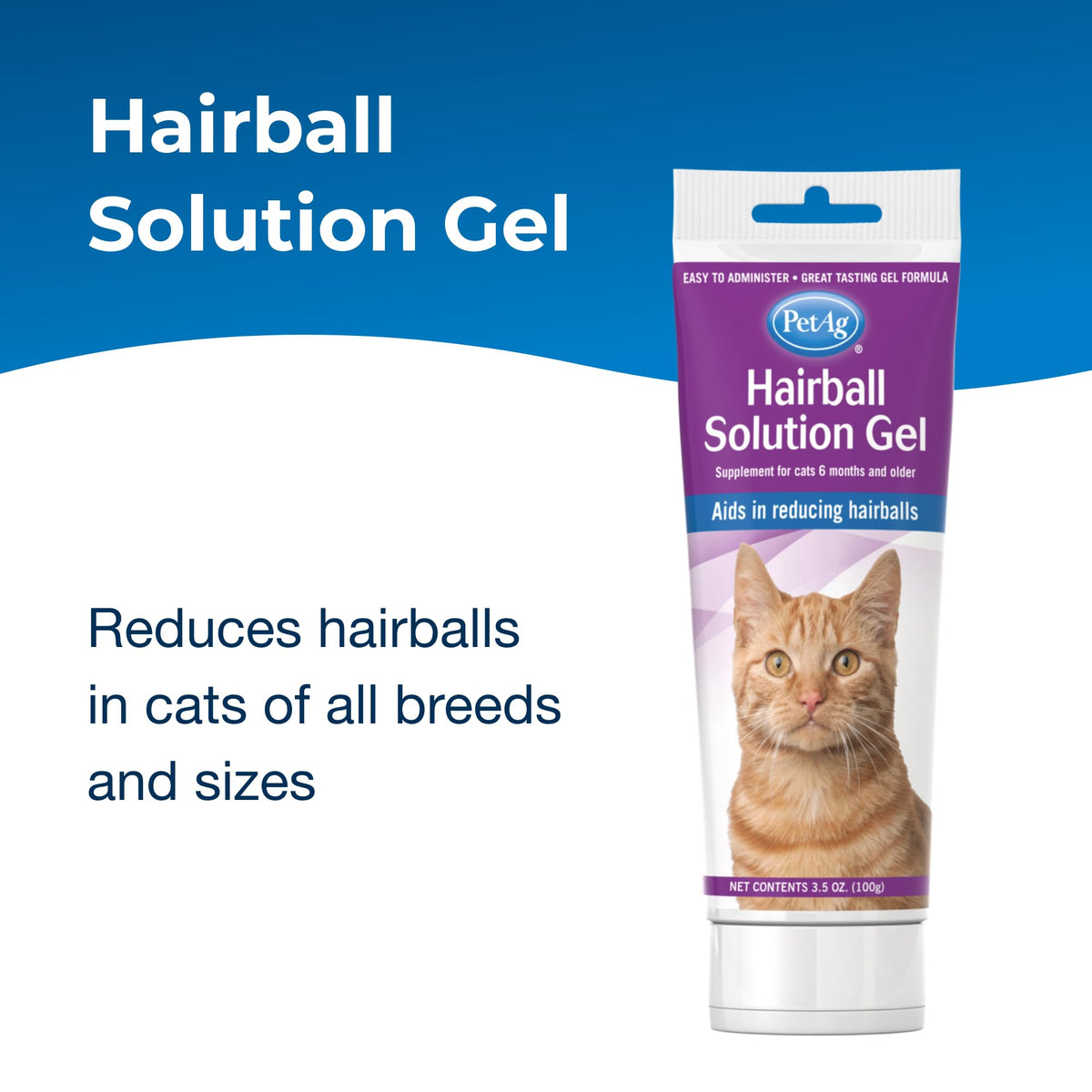 Hairball Solution Gel Supplement for Cats 3.5 oz Pack of 2 B64102