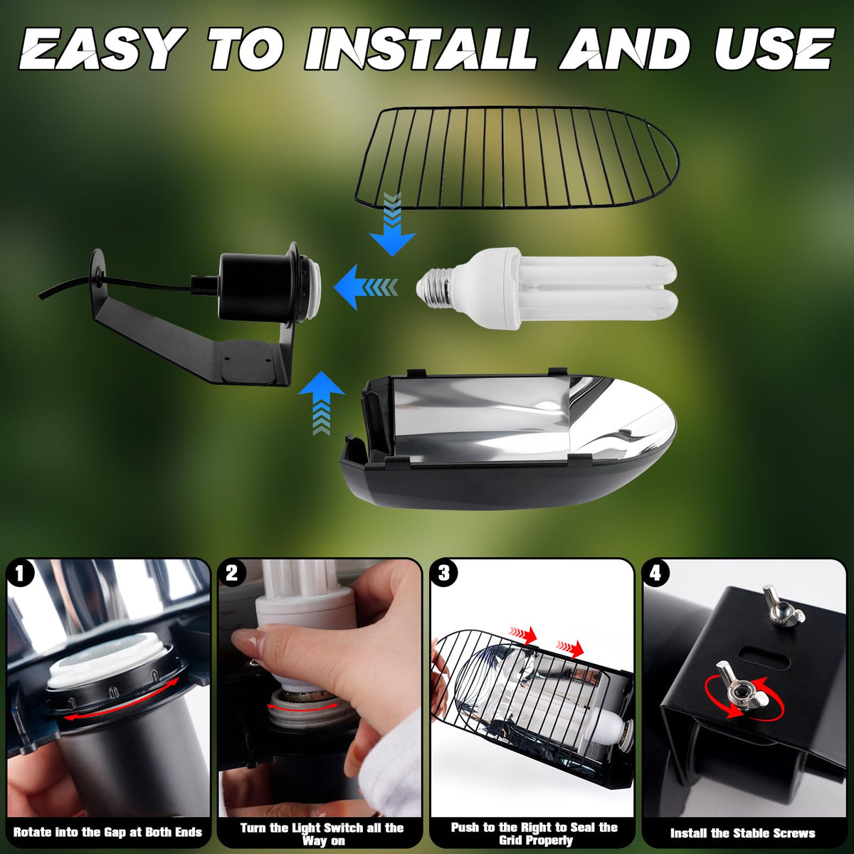 Bird Cage Light Fixture Combo Kit with Adjustable Timer U2405