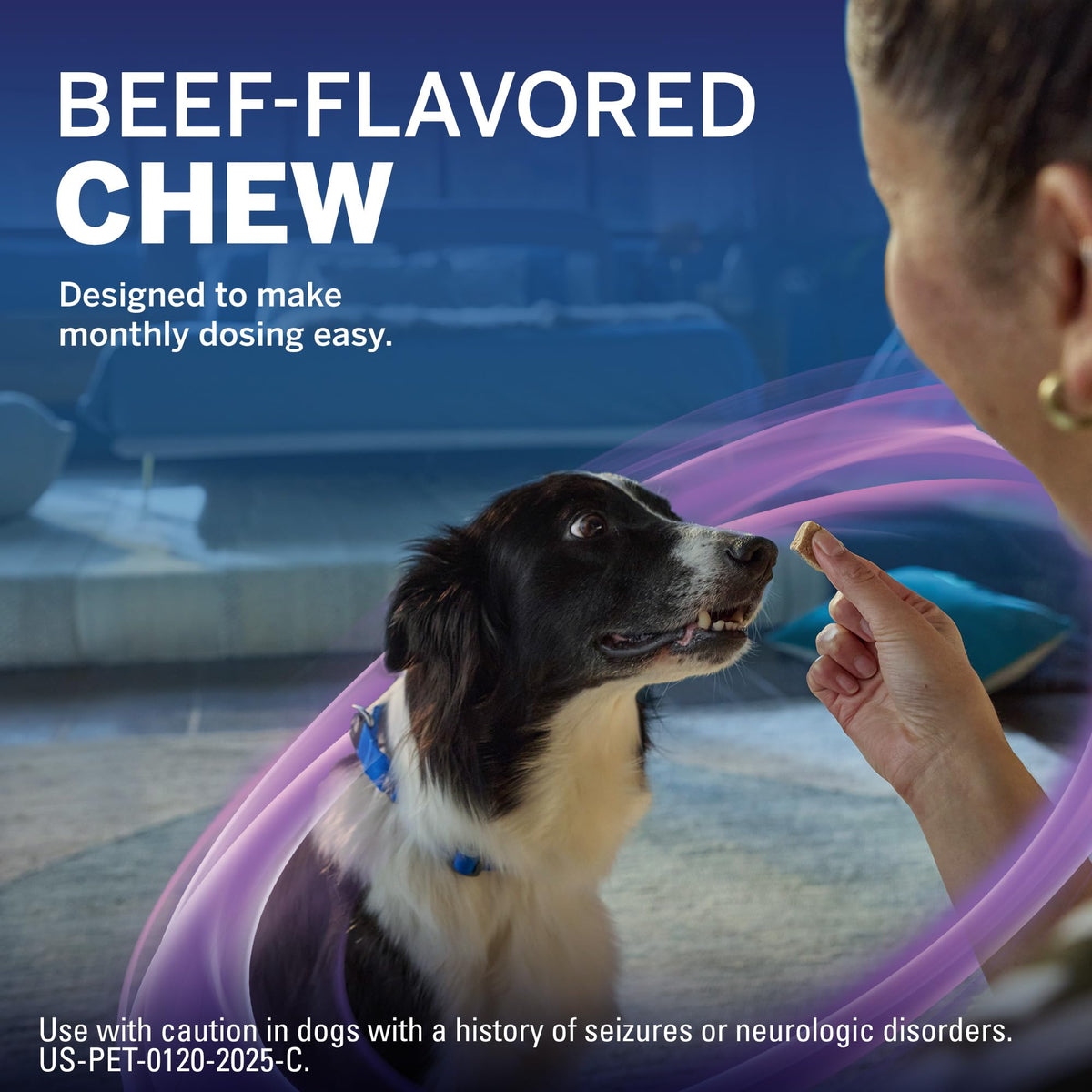 Flea and Tick Heartworm Preventive Soft Chewables for Dogs 4-8 lbs 6 Chews X3085