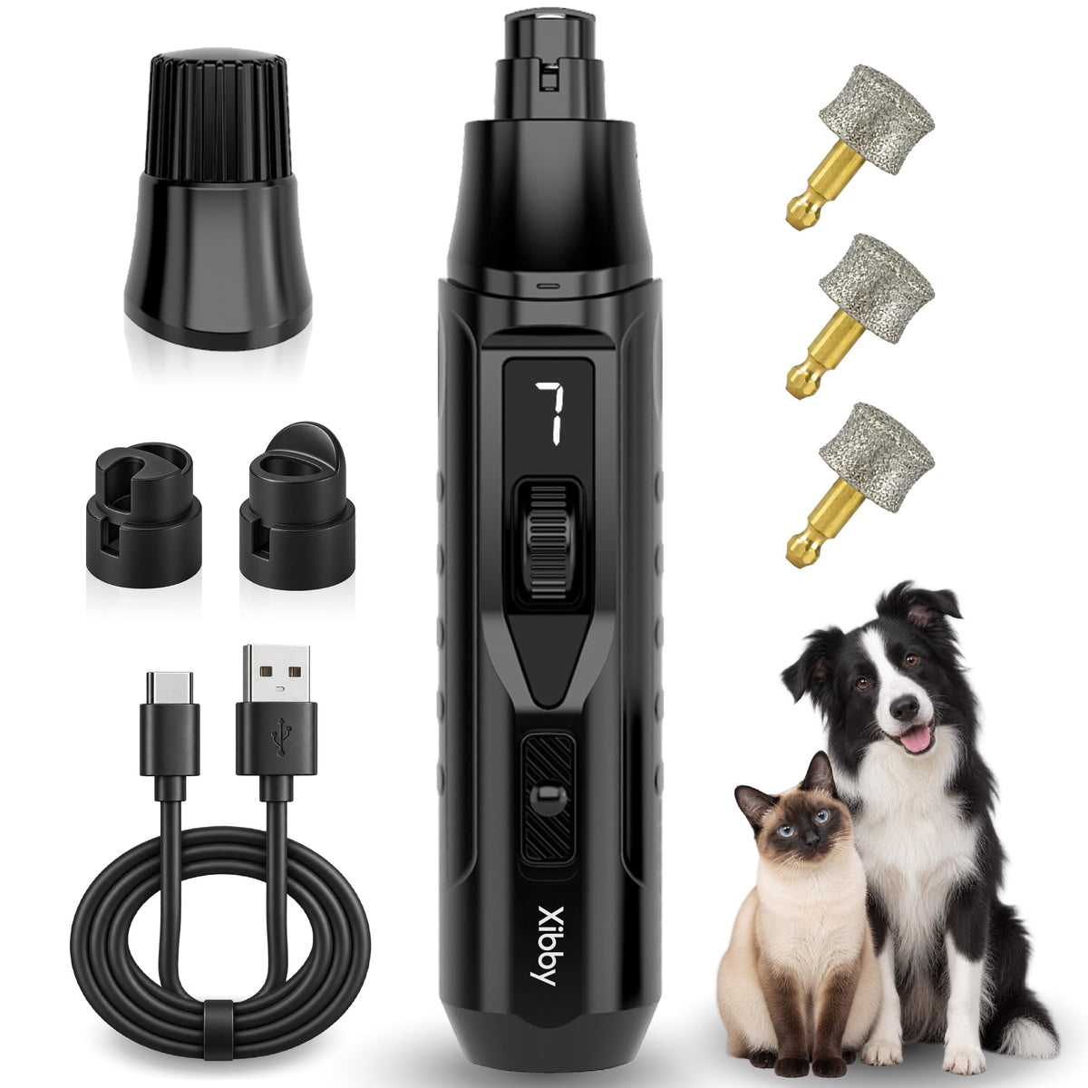 Quiet Dog Nail Grinder, 7 Speeds, 15,000 RPM E47220