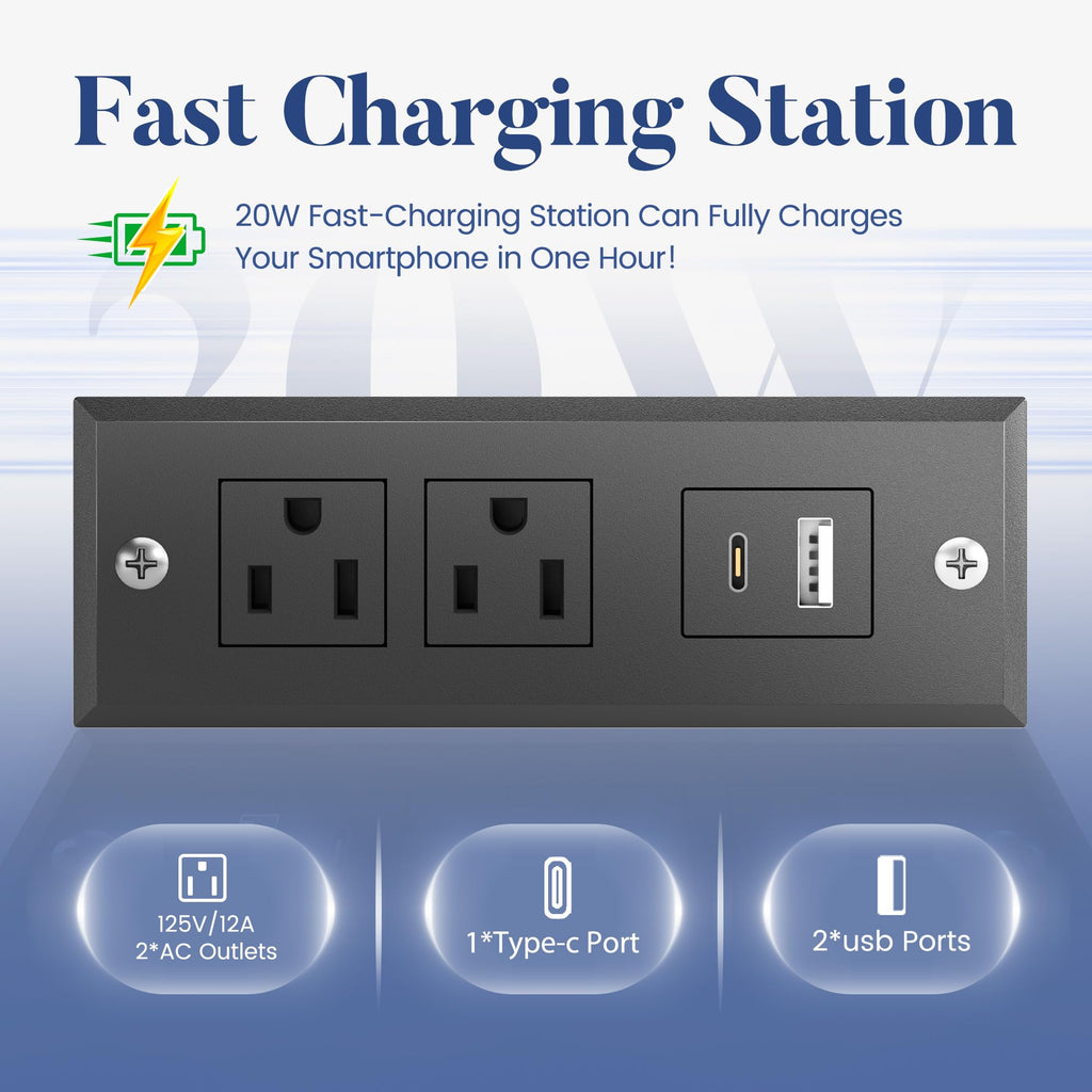Rustic Grey Full Bed Frame with Charging Station Q692800