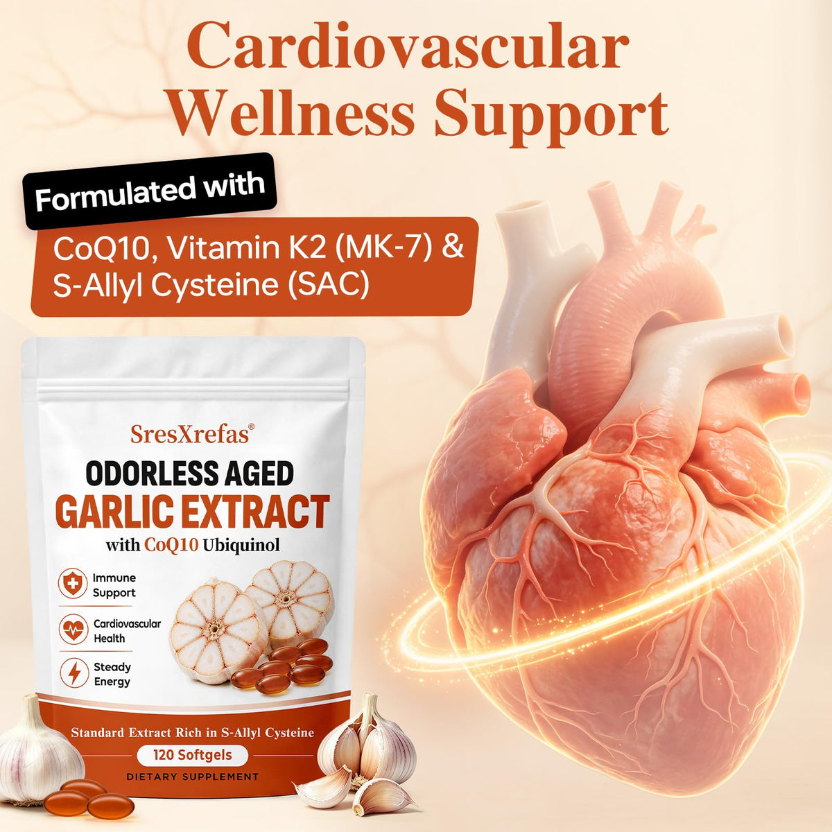 Aged Garlic Extract with CoQ10 Ubiquinol Softgels S852