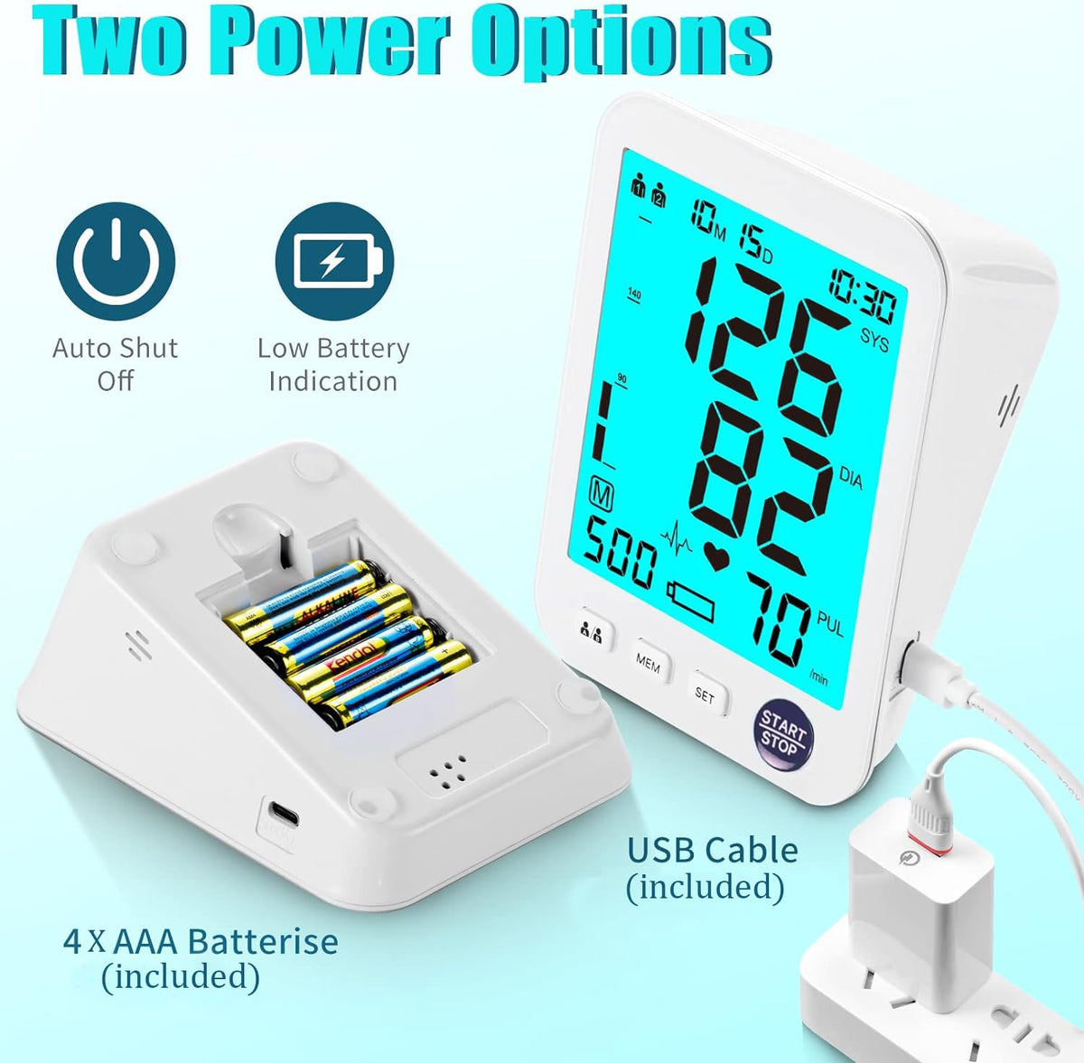 Automatic Digital Blood Pressure Monitor Upper Arm Adjustable Cuff V958
