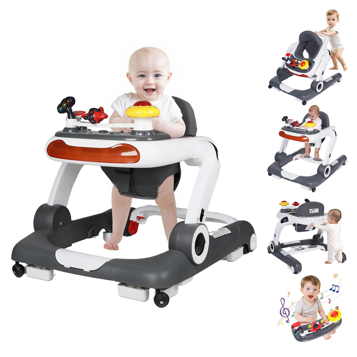 5 in 1 Baby Activity Walker with Wheel, Music & Lights F662983