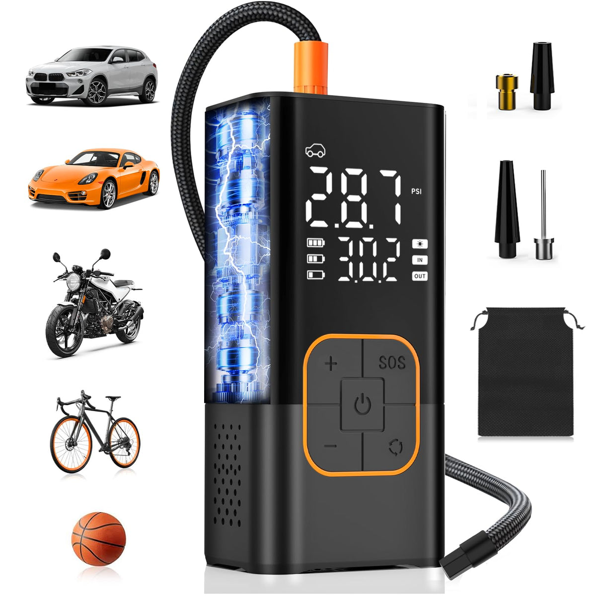 Portable Cordless Tire Inflator Air Compressor U848
