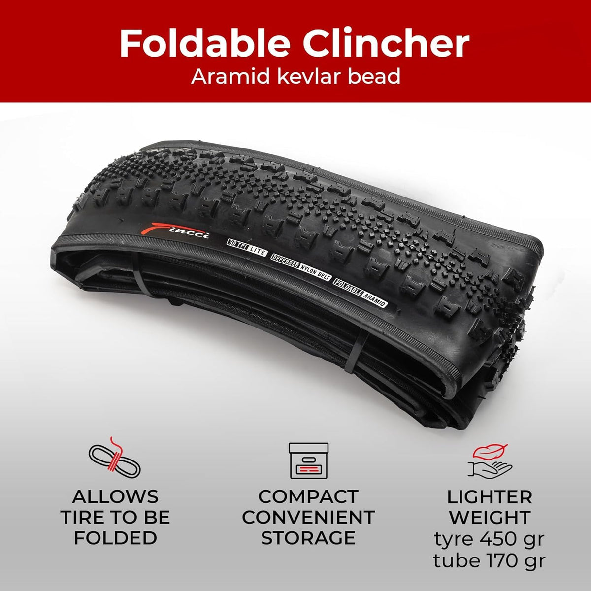 700x38c Gravel Bike Tires & Tube Foldable P3490