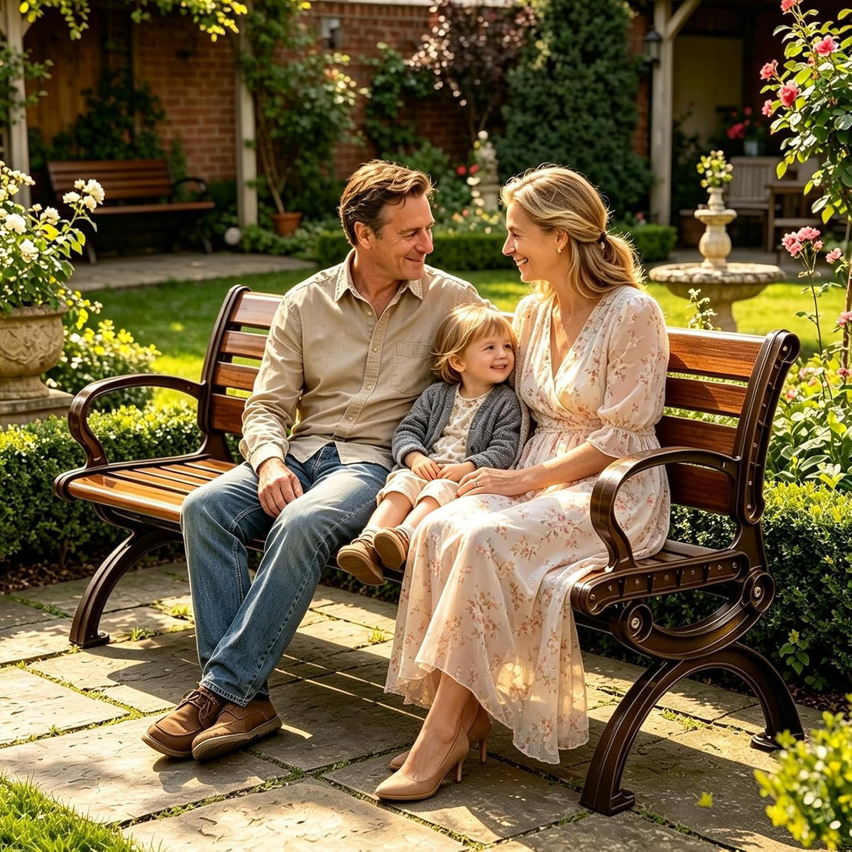 70" Aluminum Alloy Outdoor Bench with Armrest O66035