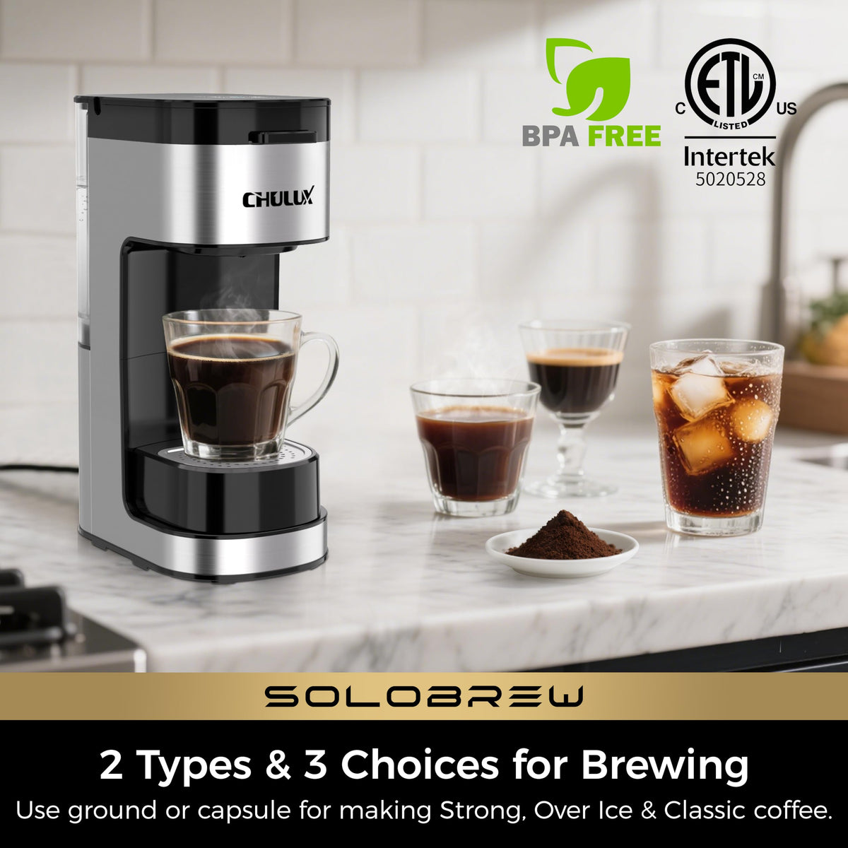 Single Serve Coffee Maker with Ground Filter D8474