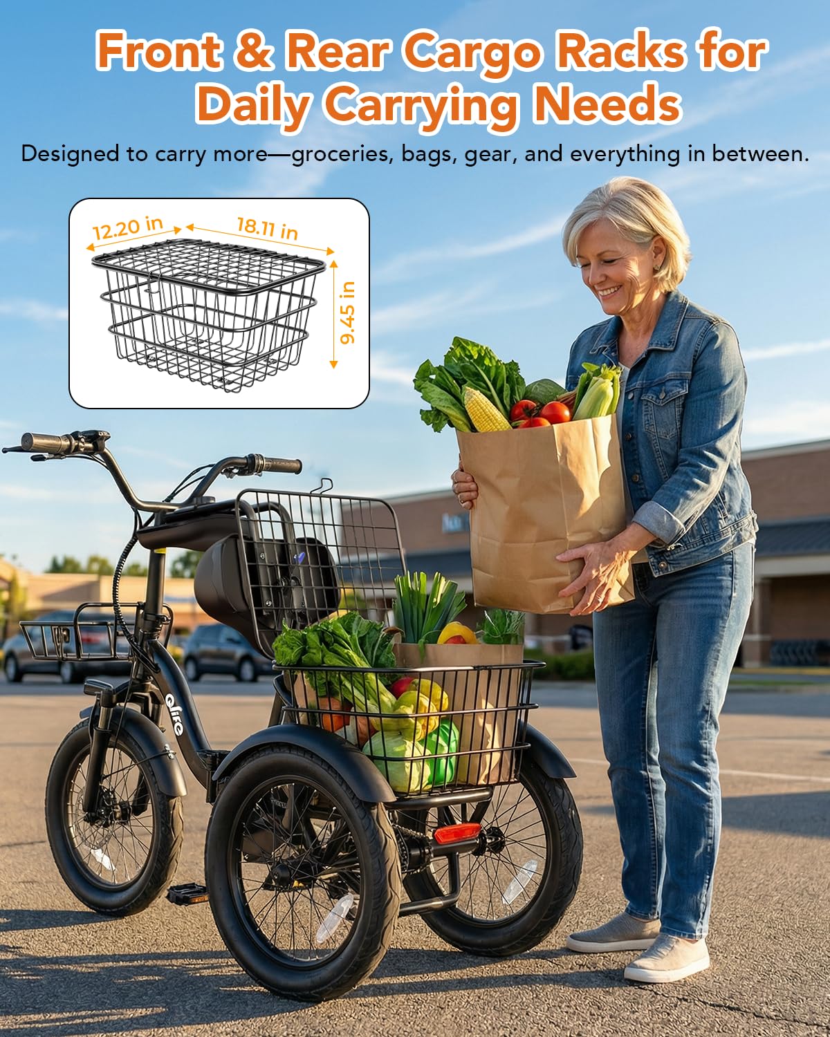 1200W Folding 3 Wheel Electric Trike D984