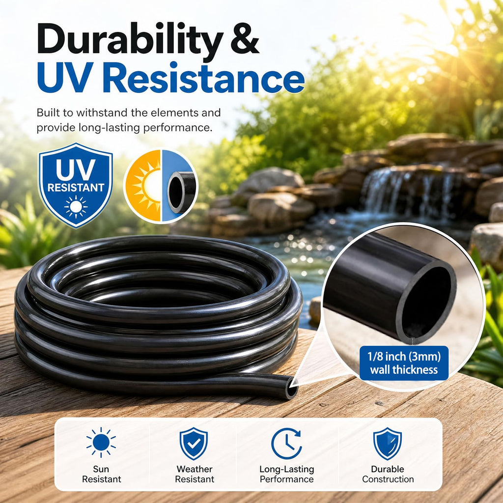 3/4 Inch ID x 100ft PVC Hose with 4 Stainless Steel Hose Clamps X736