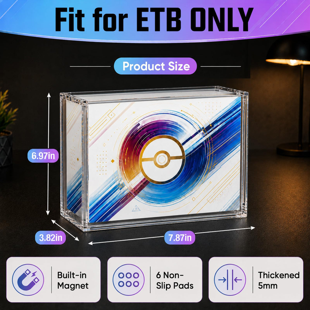 Acrylic Display Case with 6 Magnets Stackable P14830