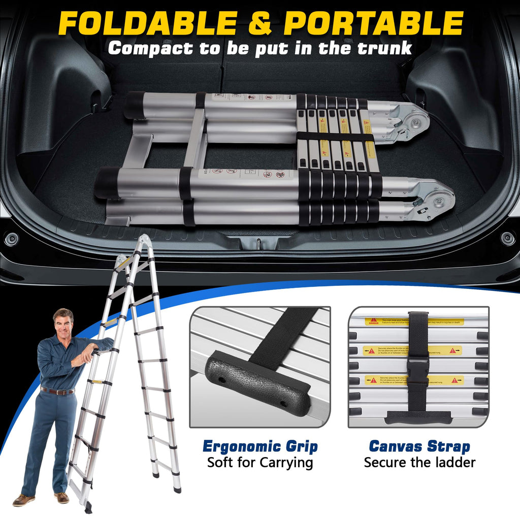 16.5FT Telescoping Ladder with Stabilizer Bar V752996