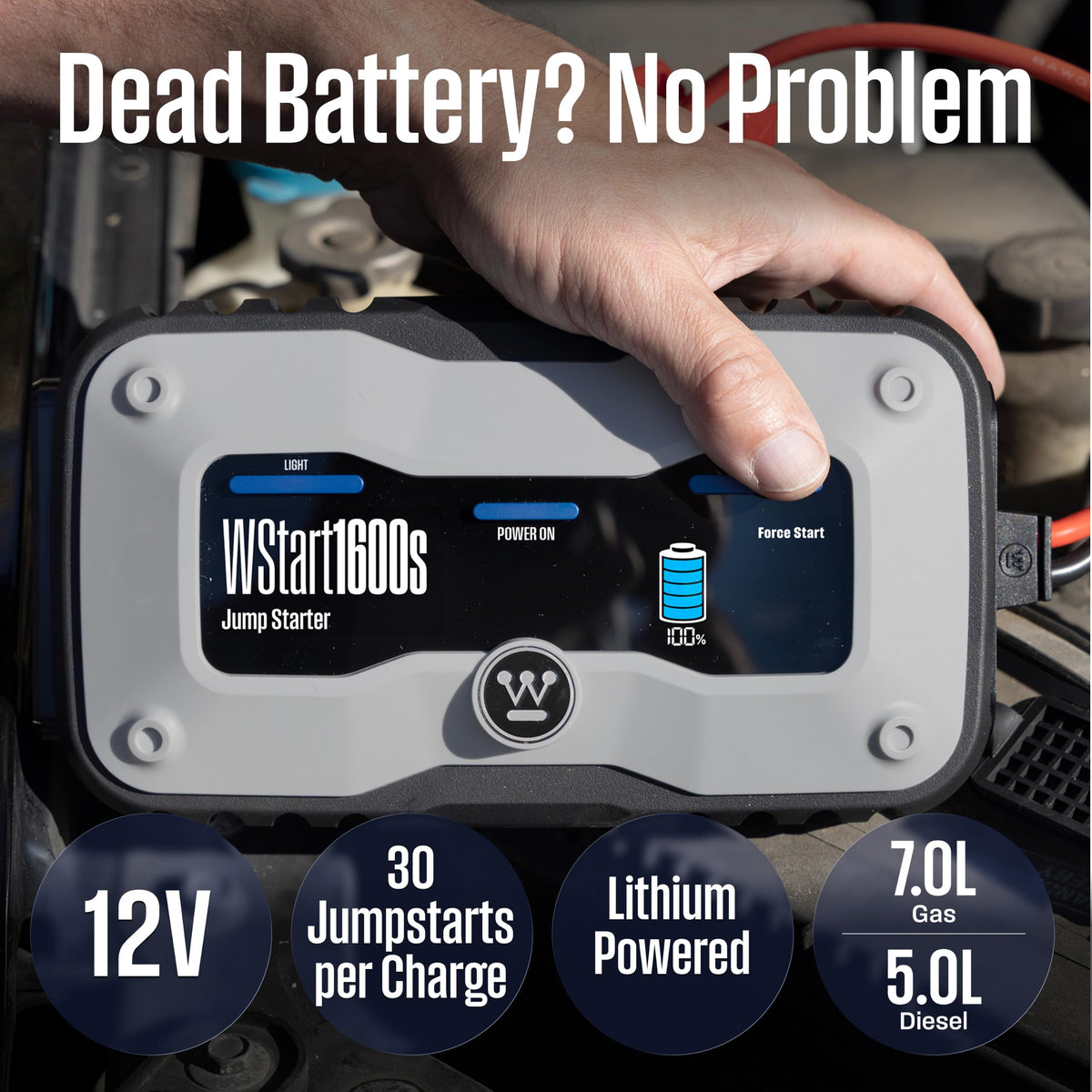 Portable Jump Starter & USB Power Bank 12V Car Battery Booster V589910
