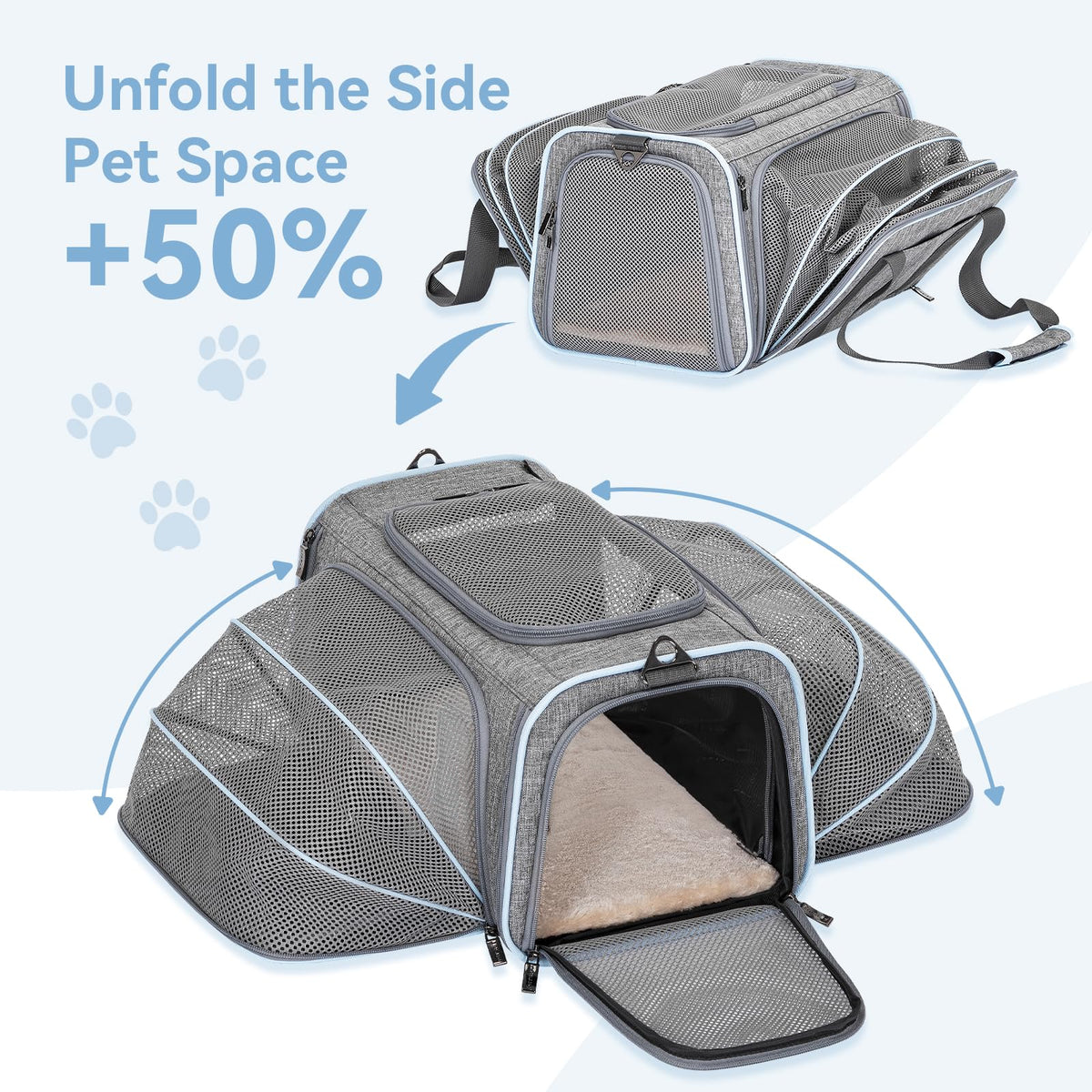 Small Double Expandable Cat Carrier L816