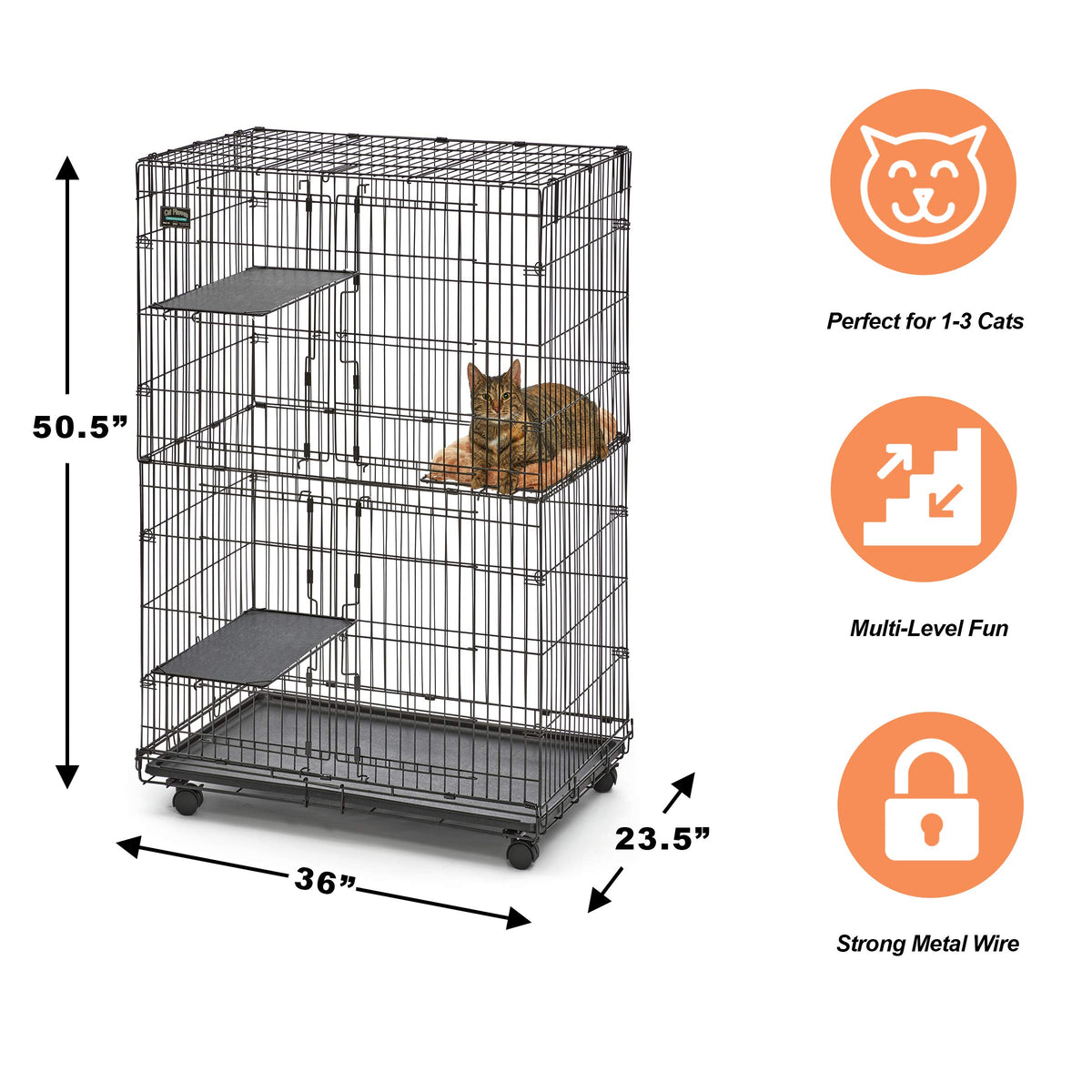 Folding Metal Cat Playpen with 3 Platforms G379048