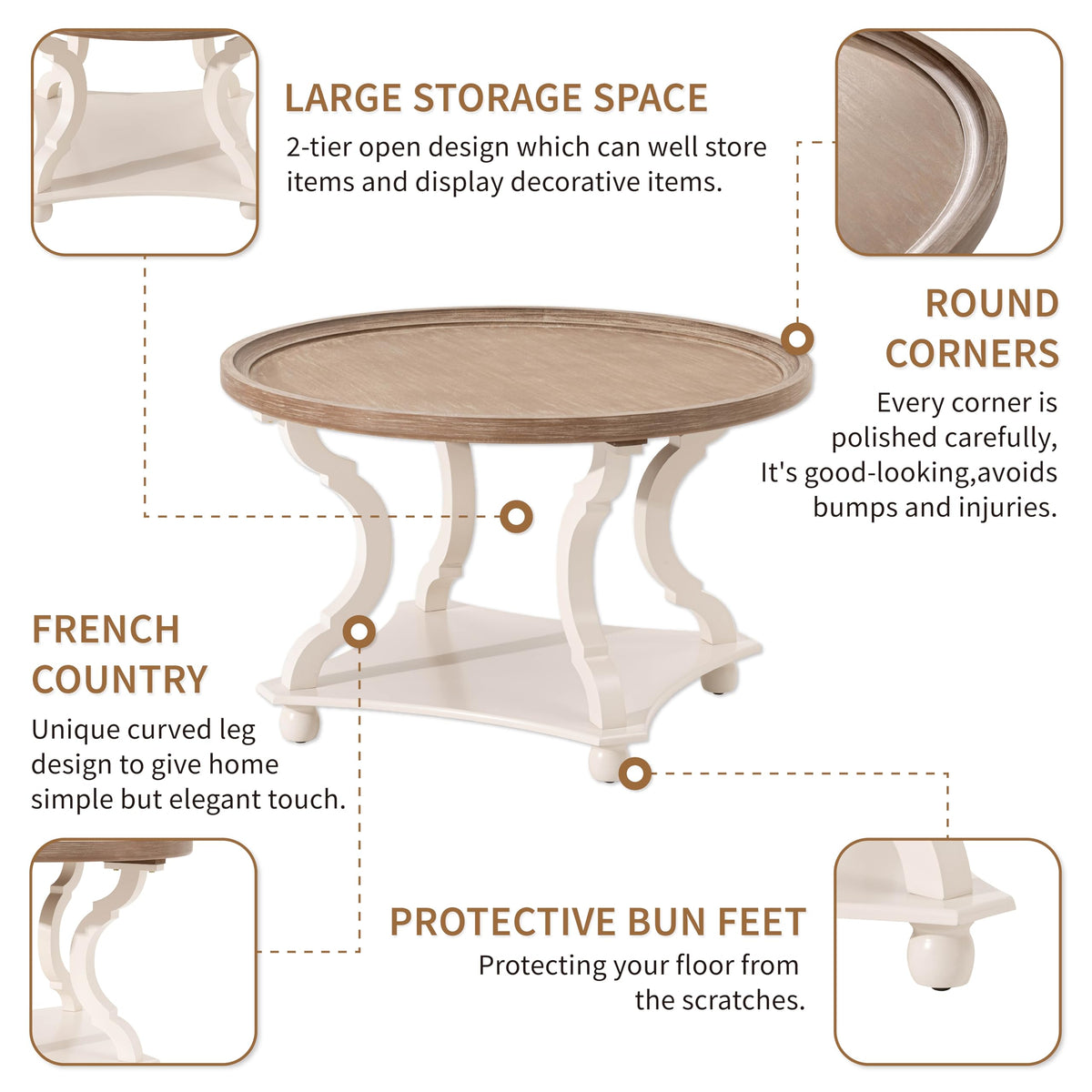Round Wood Coffee Table Z23988