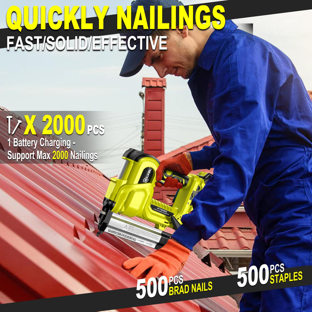 2" Cordless Brad Nailer, 2-in-1 21V Electric Brad Nailer with Battery I8177
