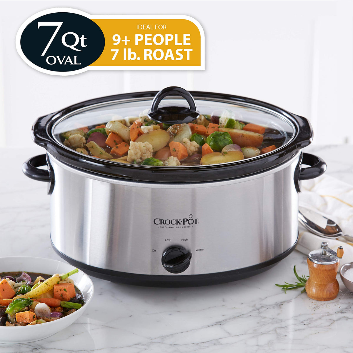 7 Quart Oval Manual Slow Cooker and 2.5 Quart Casserole Slow Cooker Z828750