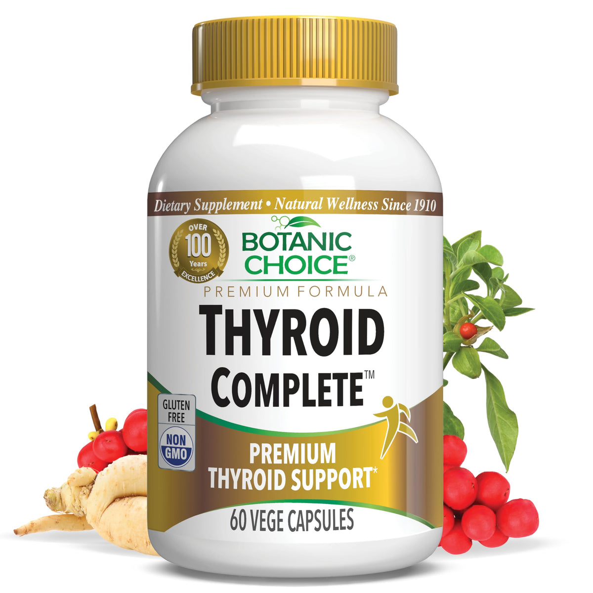 Thyroid Support with Ashwagandha, Schisandra Chinensis, Iodine 60 Vege Caps U33798