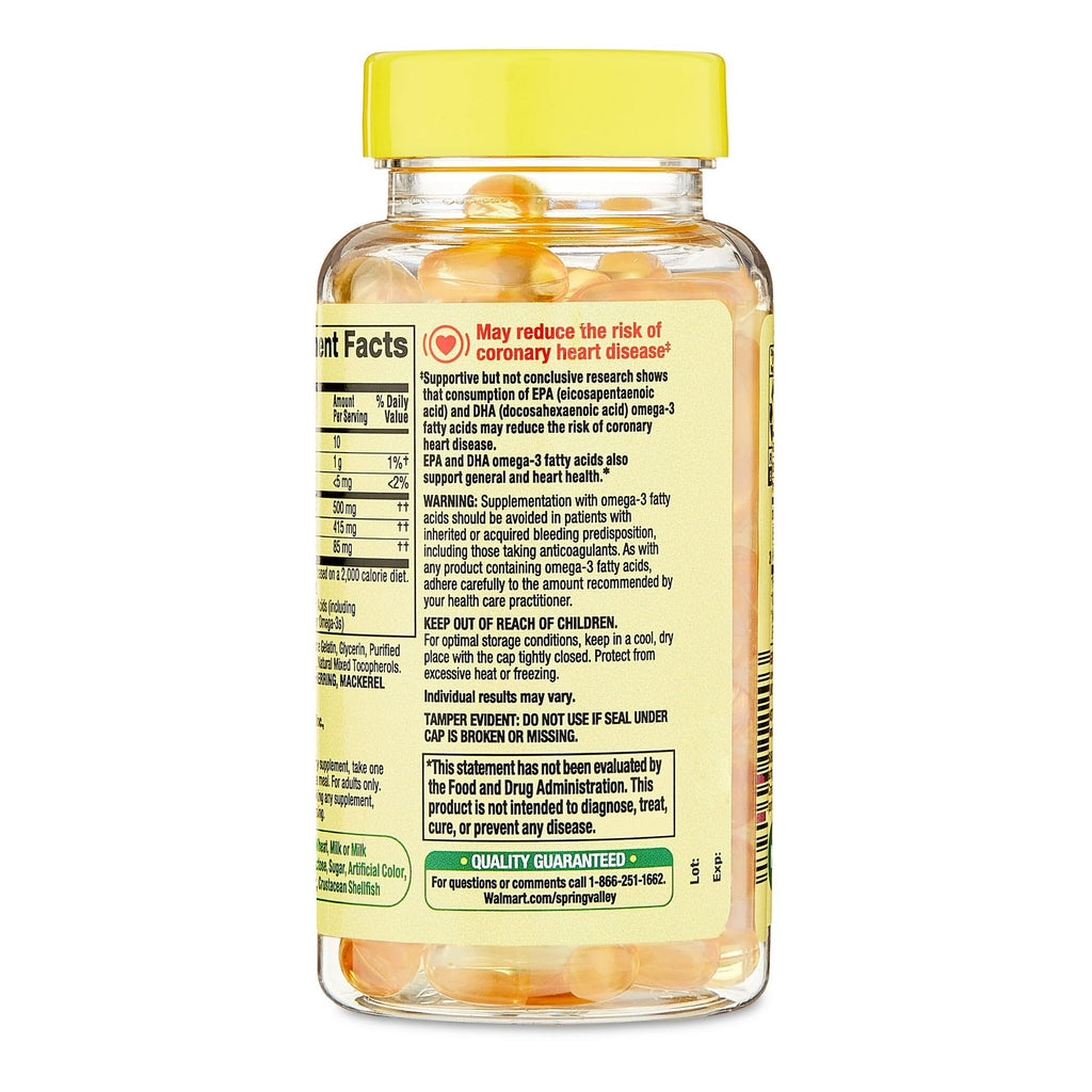 Omega 3 500mg Fish Oil Softgels 60 Count F37801