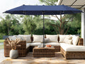 13ft Navy Rectangle Outdoor Patio Umbrella G12305