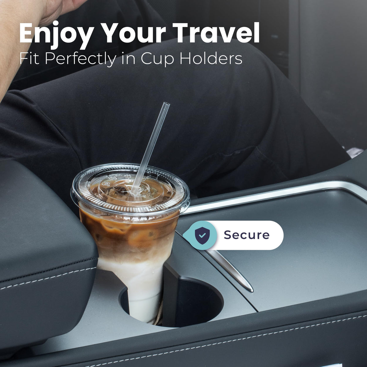 12 oz Clear Plastic Cups with Lids and Straws W901