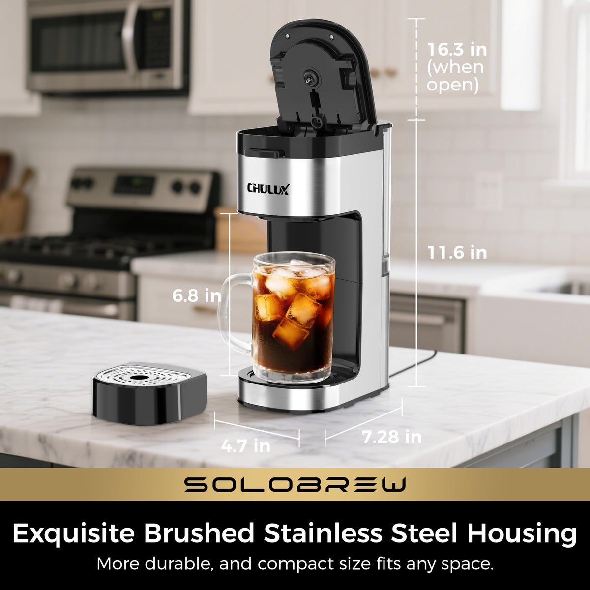 Single Serve Coffee Maker with Ground Filter D8474